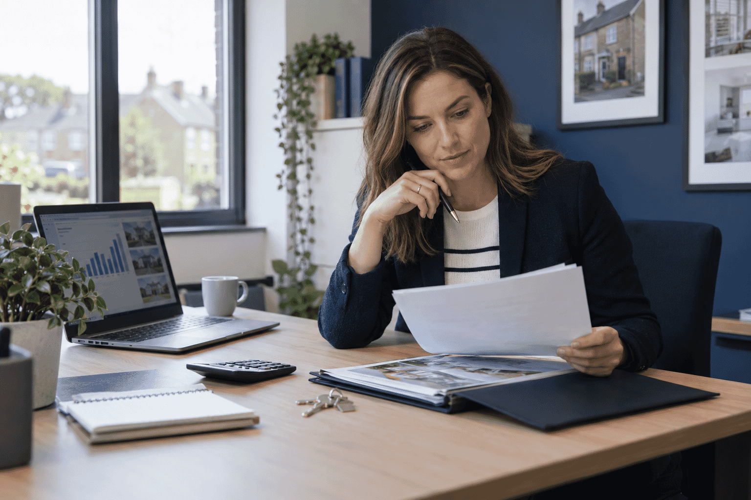 Letting agent reviewing the rental value of a property in Gloucester